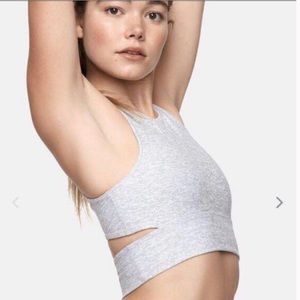 Outdoor Voices Grey Slashback Crop Top